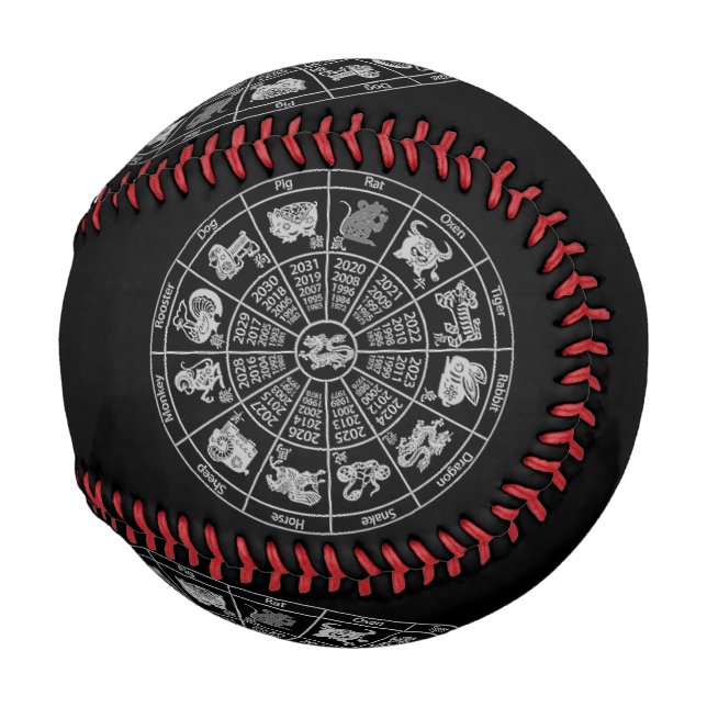 Balle De Baseball Roue Zodiac de l'horoscope chinois (Dos Gauche)