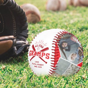 Balle De Baseball Rouge « Papi Superstar » personnalisé