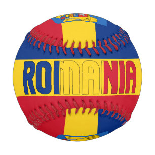Balle De Baseball Roumanie Drapeau et blason Patriotique