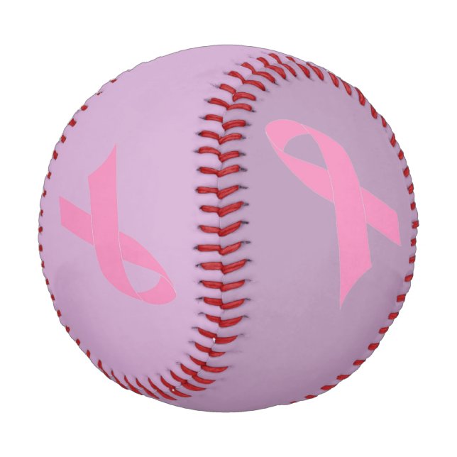 Balle De Baseball Ruban rose Custom Basball (Angle)