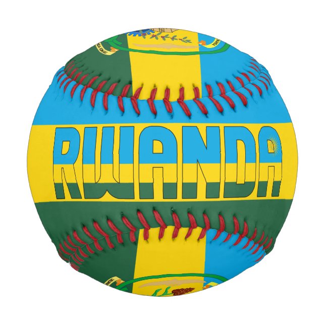 Balle De Baseball Rwanda Drapeau et blason Patriotique (Devant)