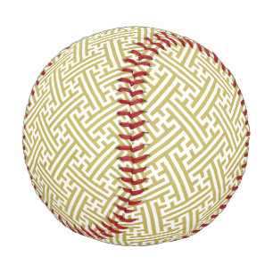 Balle De Baseball Sayagata motif, japonais, or et blanc