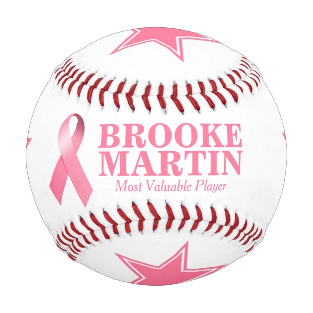Balle De Baseball Sensibilisation au cancer du sein Votre Fondation  (Dos)