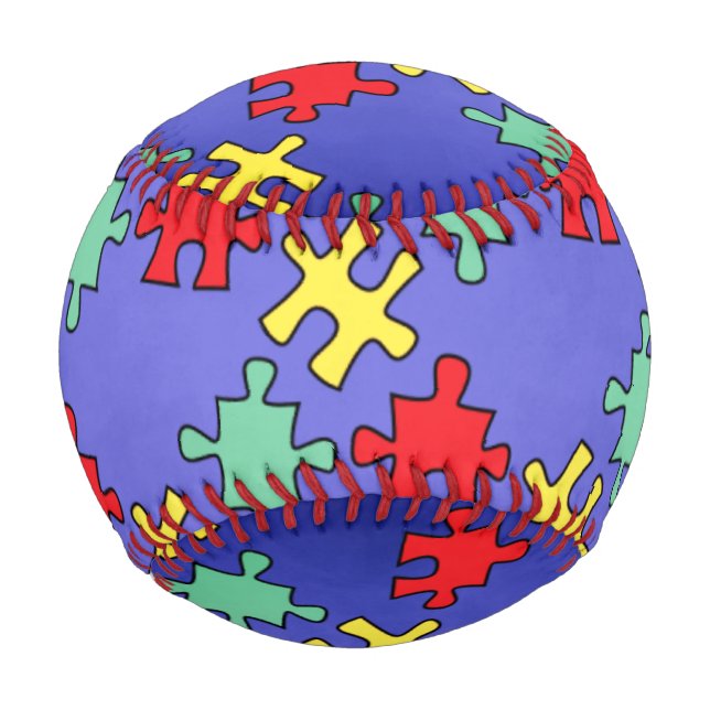 Balle De Baseball Sensibilisation sur l'autisme de baseball (Devant)
