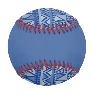 Balle De Baseball Simple Motif d'art tribal bleu