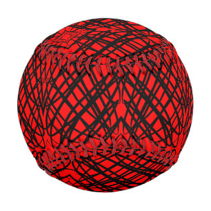 Balle De Baseball Simple Scribble Carreaux miroir Rouge