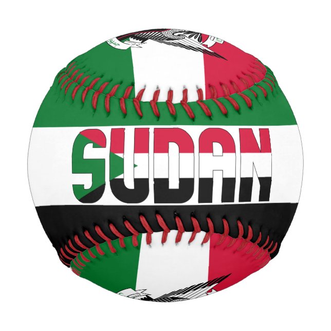 Balle De Baseball Soudan Drapeau et blason Patriotique (Devant)