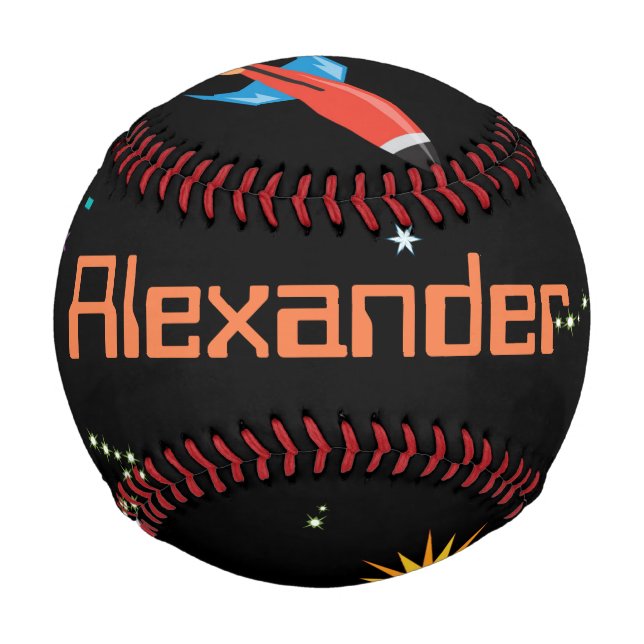 Balle De Baseball Space Rocket Boys Nom personnel ou d'équipe (Dos)