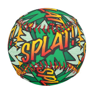 Balle De Baseball SPLAT Bande dessinée rétro amusante Art Pop