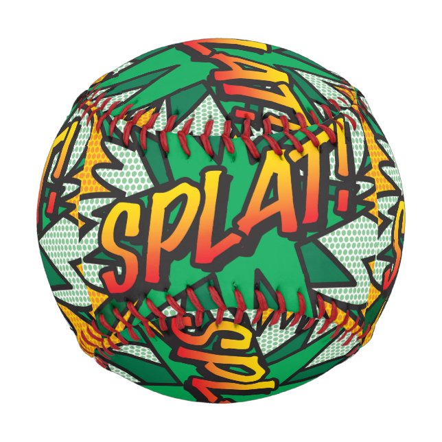 Balle De Baseball SPLAT Fun Retro Comédie Livre Pop Art (Devant)
