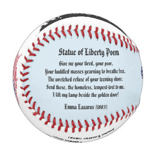 Balle De Baseball Statue du poème de la liberté, Une nation d'immi