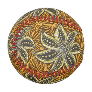 Balle De Baseball Style Batik Floral Abstrait africain