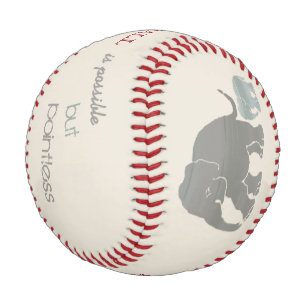 Balle De Baseball Style Rétro Humoristique Monogramme Elephant Love