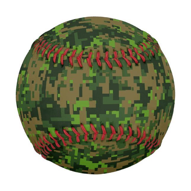 Balle De Baseball Style Woodland Camouflage vert numérique Accent (Devant)