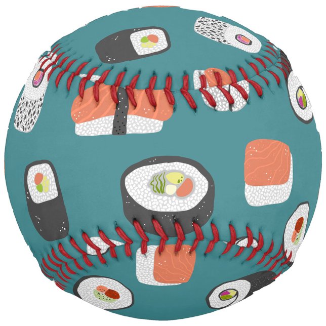 Balle De Baseball Sushi japonais (Fun Japanese sushi food art pattern baseball)
