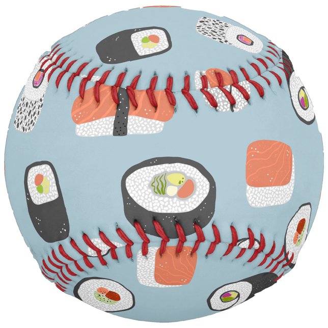 Balle De Baseball Sushi japonais (Fun Japanese sushi food art pattern baseball)