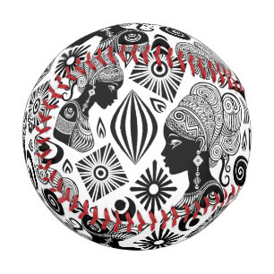 Balle De Baseball Tatouage Tribal Portrait de Fille Africaine