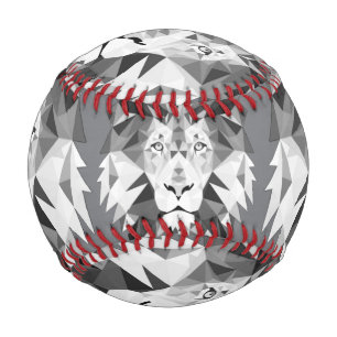 Balle De Baseball Tête de lion géométrique en argent