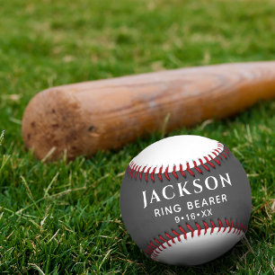 Balle De Baseball Texte customisé Mariage Faveur Anneau Porteur Gard