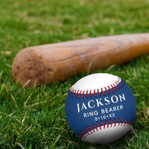 Balle De Baseball Texte customisé Mariage Faveur Anneau Porteur Gard
