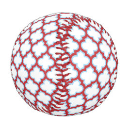 Balle De Baseball Trellis blanc et rouge, treillis, Quatrefoil