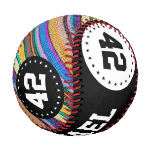 Balle De Baseball Tricot coloré Bandes motif transparent 1