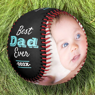 Balle De Baseball Turquoise Black Meilleur Papa Jamais Typographie M