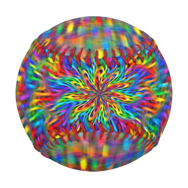 Balle De Baseball Un Baseball Floral Tie Dye (Devant)