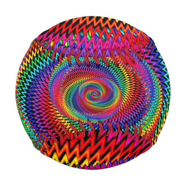 Balle De Baseball Vague arc-en-ciel Spiral Fractal Baseball (Devant)