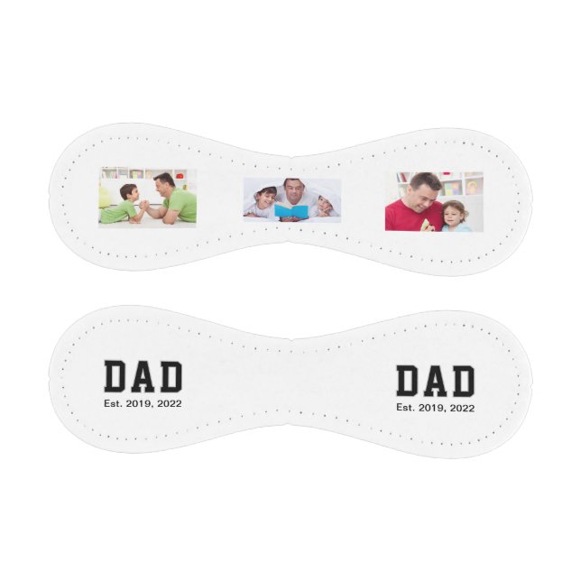 Balle De Baseball Vintage Dad Established Text 3 Photo Gift (Panneaux)