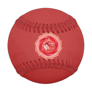 Balle De Baseball Wild Wolf Whirling de base-ball rouge