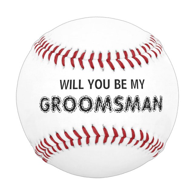 Balle De Baseball Will You Be My Groomsman Name Baseball (Devant)