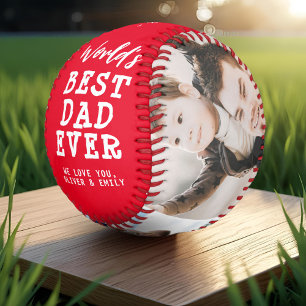 Balle De Baseball World Best Papa 3 Photo Collage Keepsaké Baseball