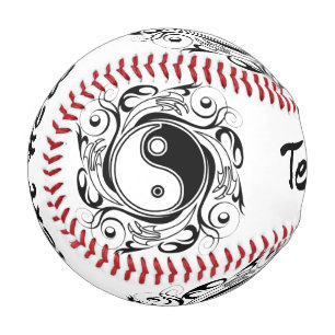 Balle De Baseball Yin Yang Tattoo Style ornemental