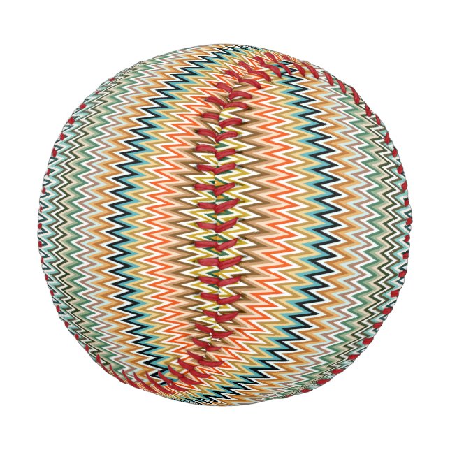 Balle De Baseball Zigzag Multicolor Motif (Angle)