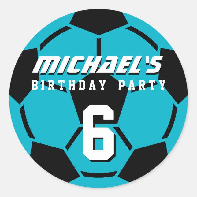 Balle de Football Bleu Sports Stickers de fête d'a (Devant)