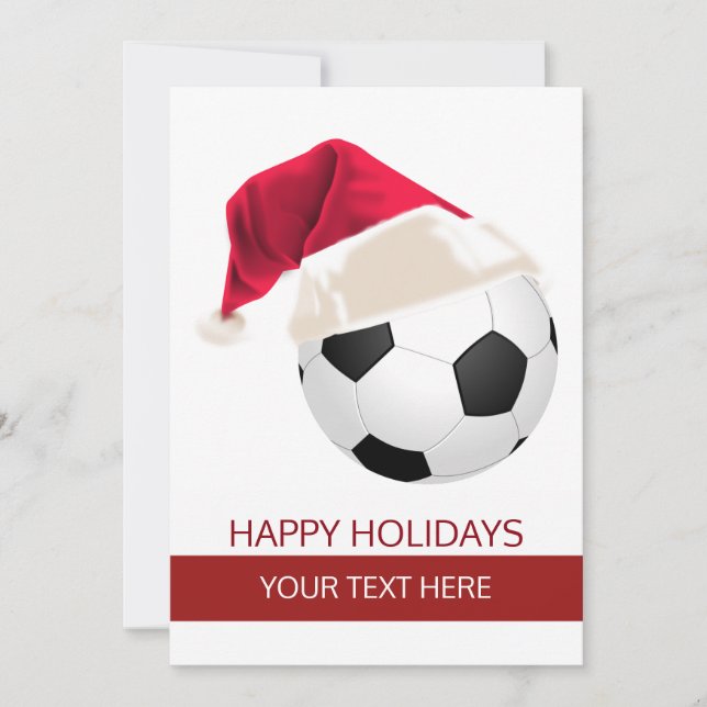 Balle de Football de Noël Chapeau de Noël Cartes d (Devant)