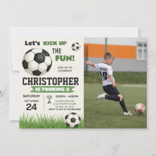 Balle de football Invitation à l'anniversaire avec