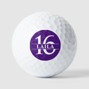 Balle de golf à chiffres personnalisés - Violet