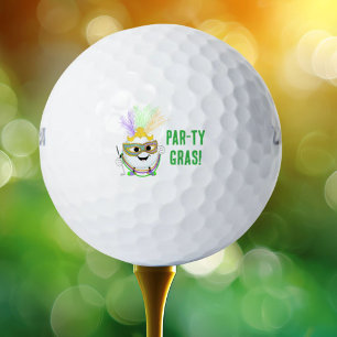 Balle de golf amusante célébrant Mardi Gras