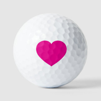 Balle de golf blanche avec cœur rose – Sports roma