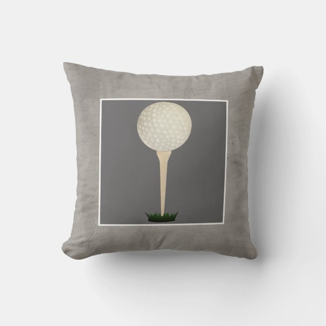 balle de golf coussin photo art sur gris (Recto)