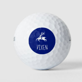 Balle de golf nommée Vixen | Emoji de rennes migno