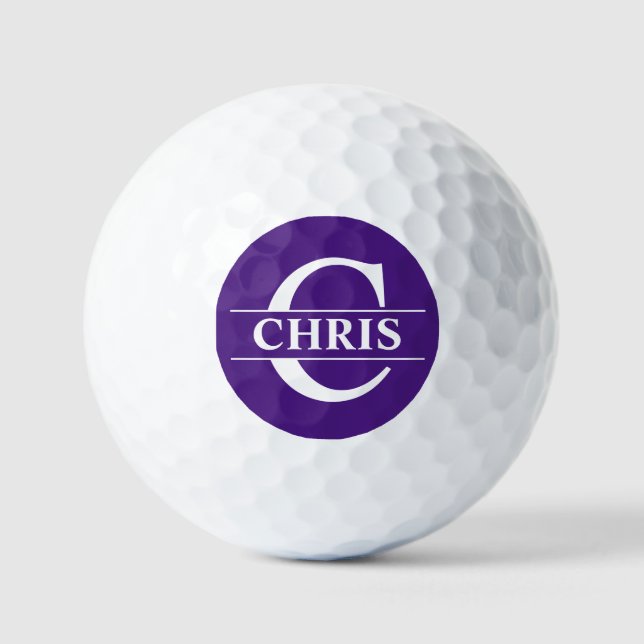 Balle de golf personnalisée - Violet (Recto)
