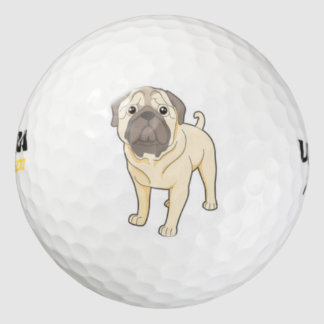 balle de golf pour chien de carlin mignon