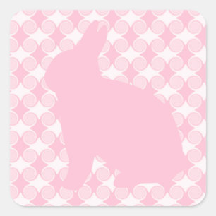 Balle de Pâques Stickers Carré, Rose clair