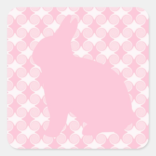 Balle de Pâques Stickers Carré, Rose clair (Devant)