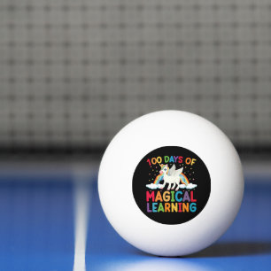 Balle De Ping Pong 100 jours d'école licorne magique pour filles 