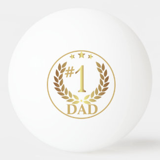 Balle De Ping Pong #1 DAD Gold Wreath Emblem Fête des pères Cadeau