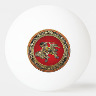 Balle De Ping Pong [310] Hokusai - Shoki Riding Shishi Lion